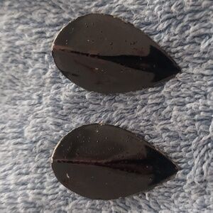 Vintage 80's black metal earrings